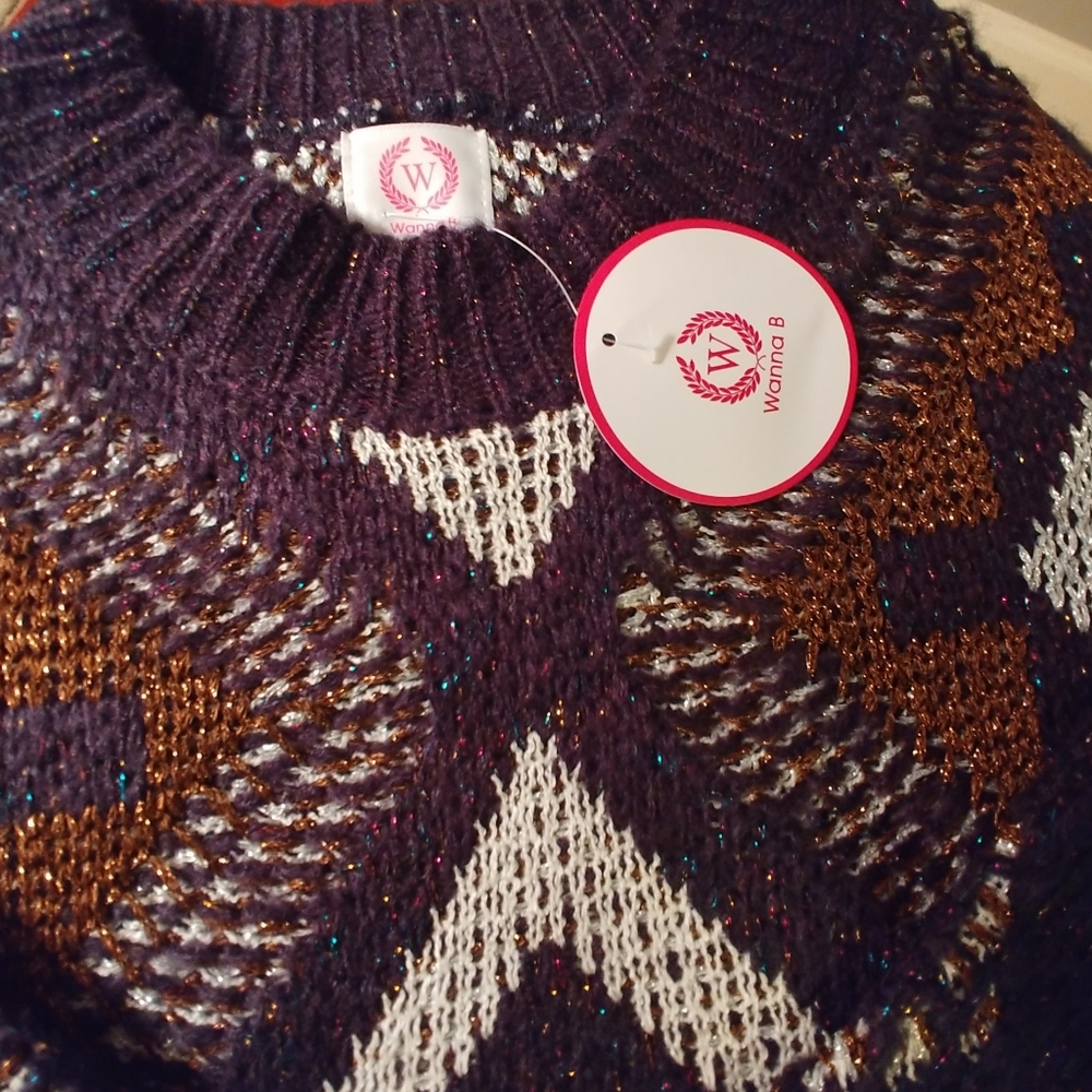 Metallic Detail Aztec Sweater - Picture 2 of 8